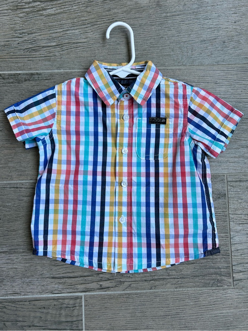 Joes Jeans baby multi color check button down shirt